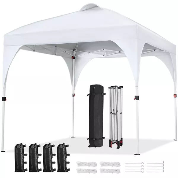 Carpa Plegable 2,4x2,4M Cenador para Exteriores de Jardín 8-10 Personas