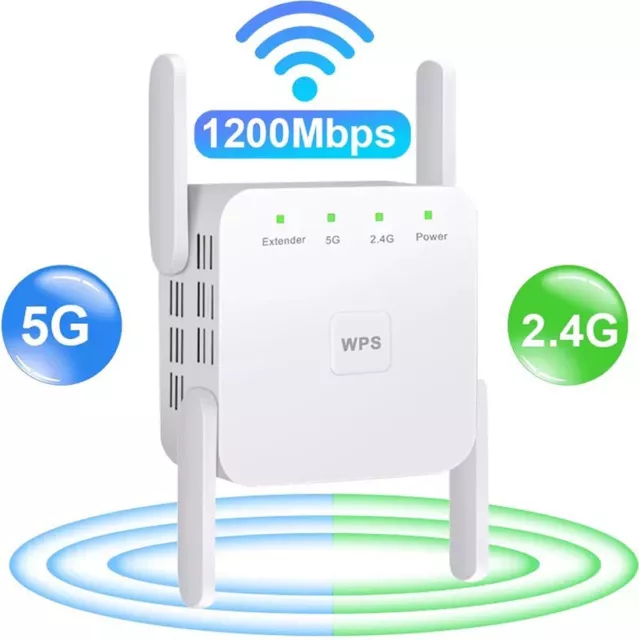 Répéteur Wifi Puissant 1.2 Gbps Port Ethernet 2,4-5 GHz Streaming 4K Gaming