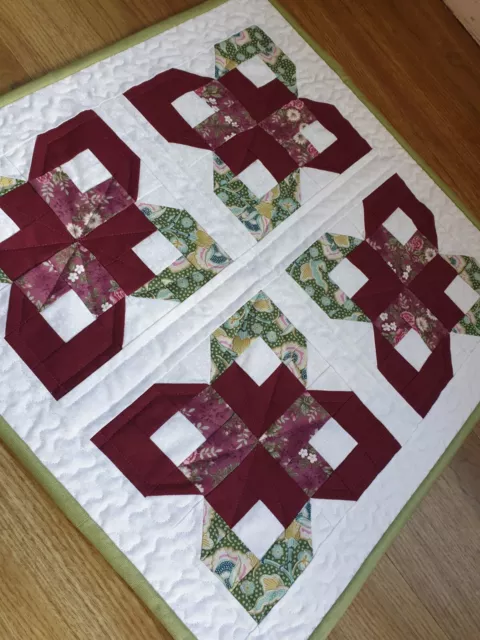 Handmade Patchwork Quilted Table Topper -20" X 20"