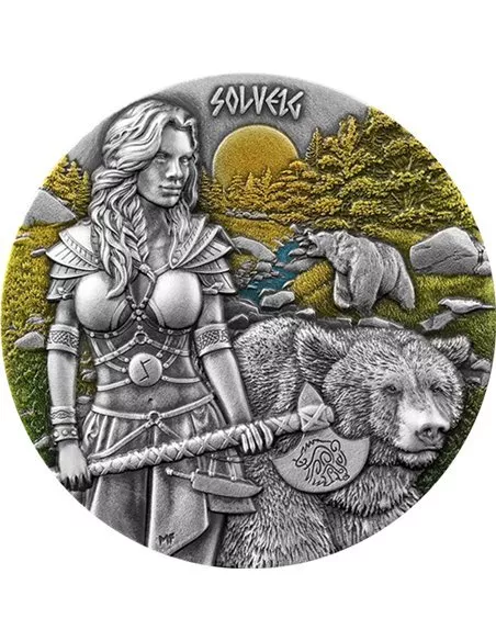 VALKYRIES SOLVEIG Ostara Walhalla UHR 2 Oz Silbermünze 10 Mark Germania 2024