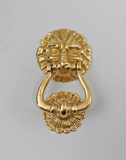 9977433 Heurtoir de Porte Lion Laiton Poli Historicisme Neuf