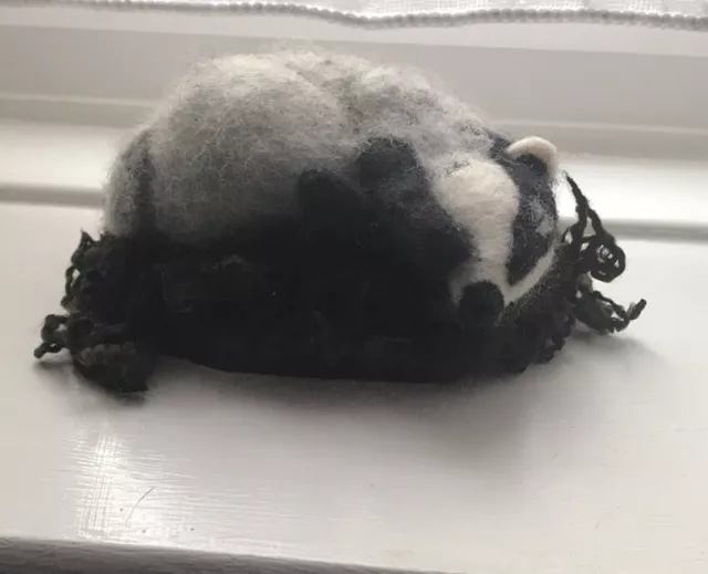 Felted Badger On Plinth 3