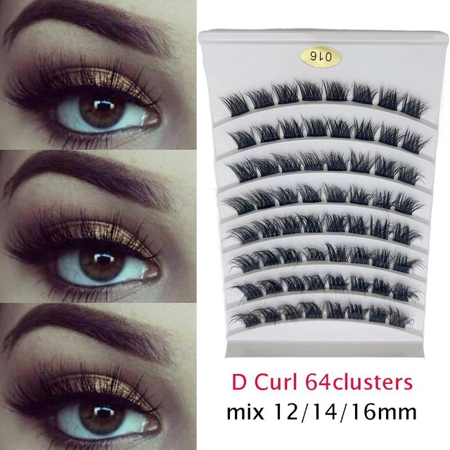 EyeEnvy Express Wimpern-Cluster, 16 Mm Extra Lang, 3D Nerz-Effekt, 80 Stück