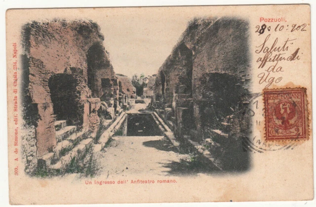 23-24123 - Napoli Pozzuoli - Ingresso Anfiteatro Romano Viaggiata 1902