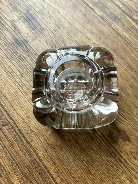 Vintage Clear Square Pressed Glass Inkwell