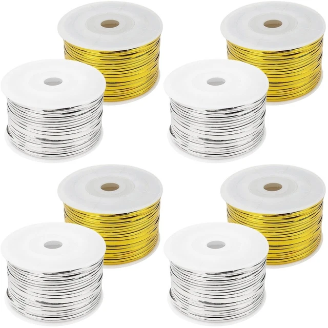2 rollos metálicos favores de fiesta corbatas de pan reutilizables bolsa de dulces corbatas
