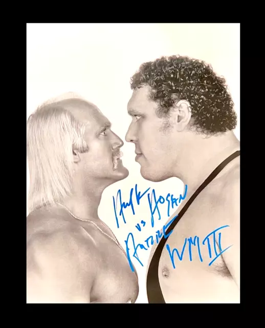 Wwe Hulk Hogan Signed Wrestling Photo Vs Andre 16X12 With Hogans Beach Shop Coa