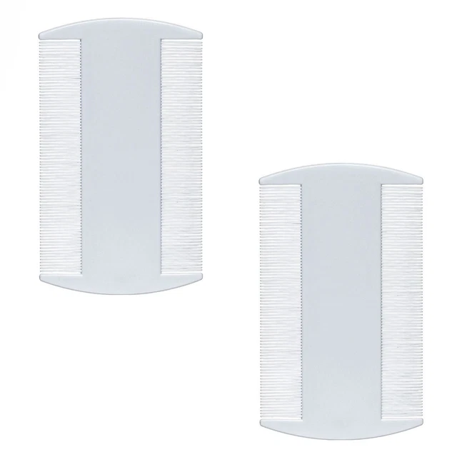 2 Pcs Pack White Double Sided Nit Comb Head Anti Lice Detection Kids Adults