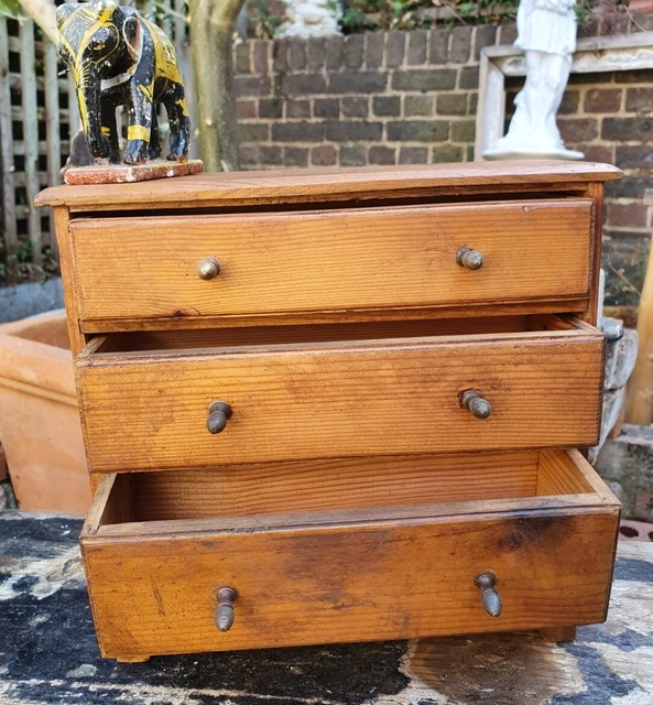 Vicotorian pine graduate drawers Apprentice Piece Chest of Drawers