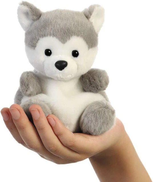 AURORA PALM PALS, Busky The Husky Dog, Soft Toy, 33474, 5 inches, Grey ...