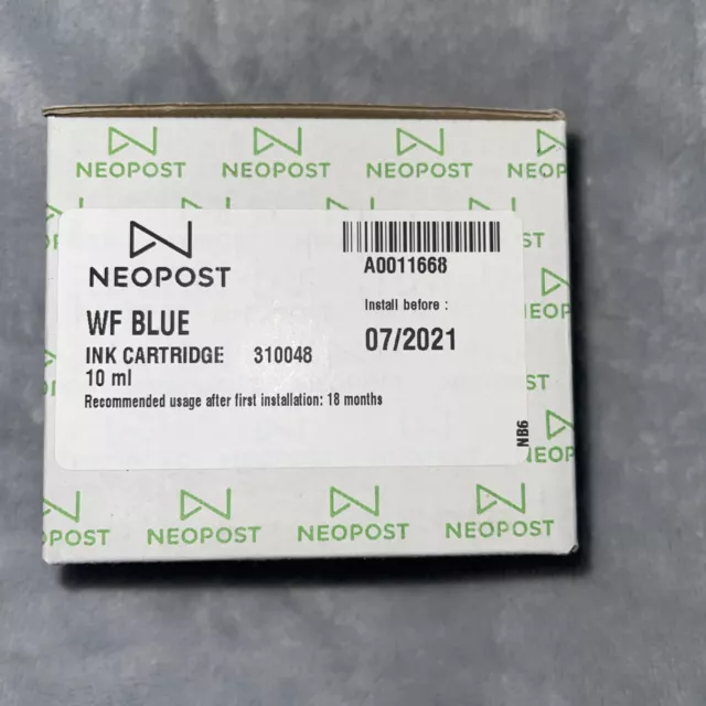 Neopost 310048 A0011668 Genuine Original WF Blue Postal Ink Franking Cartridge .