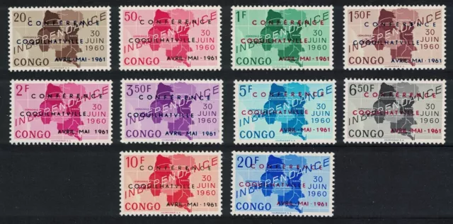 DR Congo Optd' CONFERENCE COQUILHATVILLE' 10v 1961 MNH SG#407-416 CV£6.-