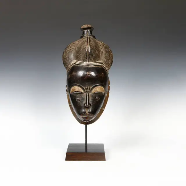African Mbolo Portrait Mask Painted Wood Baule Ivory Coast West Africa 20Th C.