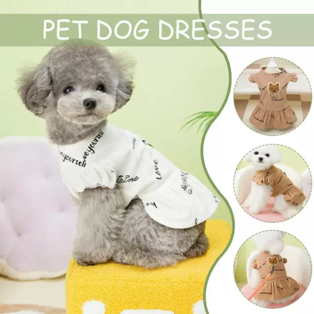 Dog Pet Clothing Bear Flying Sleeve Dress for Dog Clothes Cat Small Tin Tra P0B7