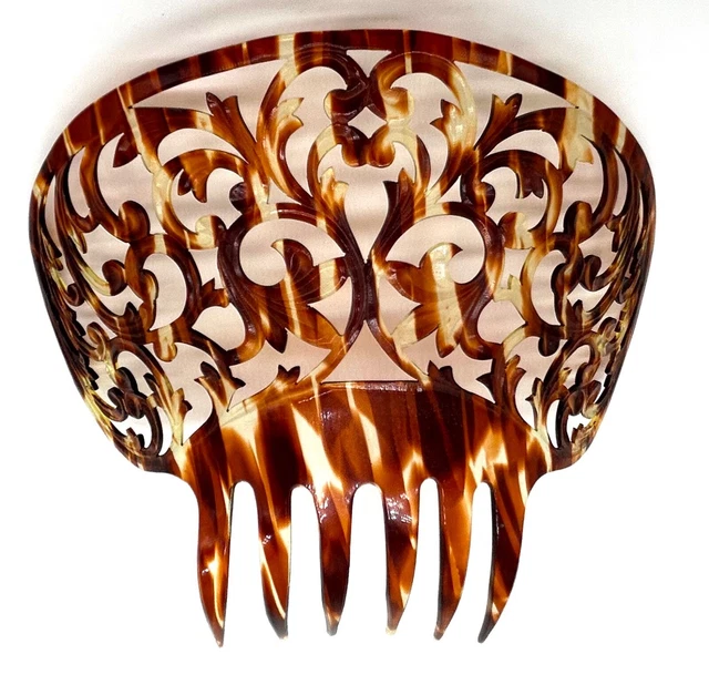 Vintage Large 6" Spanish Peineta Mantilla Faux Tortoiseshell Hair Comb Crown A+