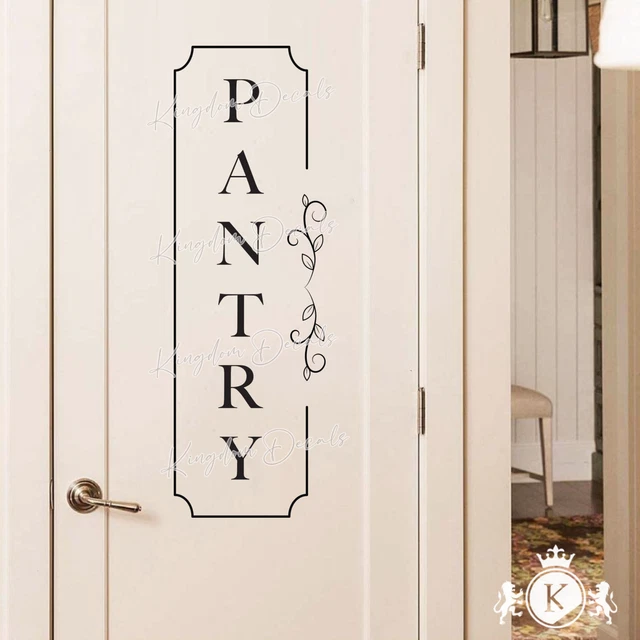 Pantry Decal | Door Sign Sticker, Modern, Rustic, Farmhouse, Kitchen, Antique