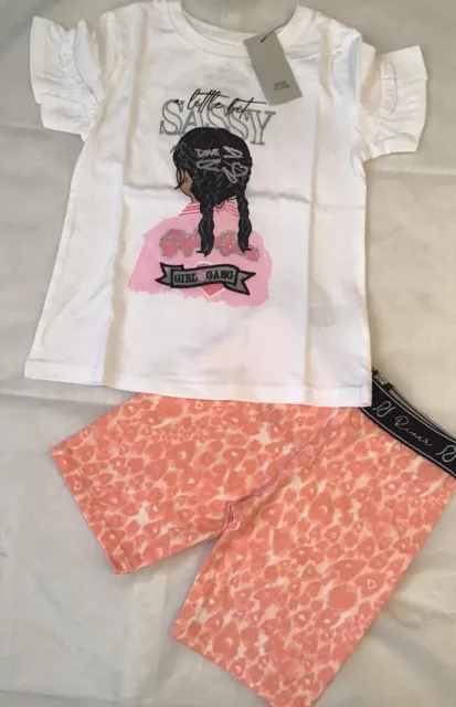 Set pantaloncini da ciclismo River Island mini ragazze età 18-24 mesi Sassy nuovi con etichette