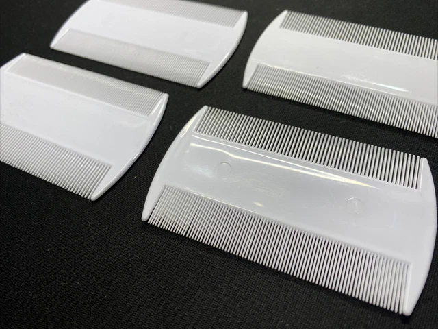4pcs Double Sided Plastic Lice Dog Cat Fine Teeth Pet Flea Comb Massage Grooming