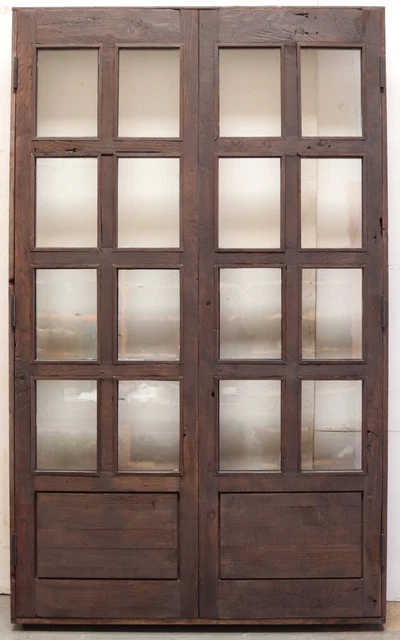 Rustic reclaimed lumber square top double door solid wood castle winery glass 2