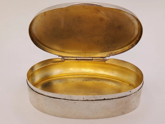 Scatola argento massiccio vintage possibile tabacchiera o produttore di bicchieri B&S Sheffield 85 g