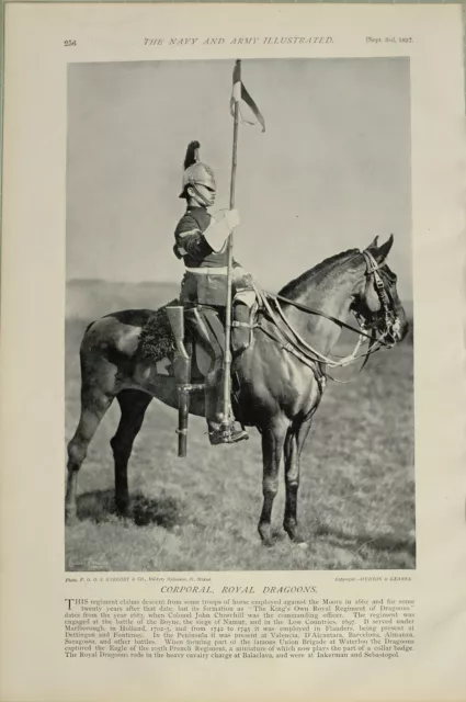 1897 Print Corporal Royal Dragoons ~ Kings Own Royal Regiment