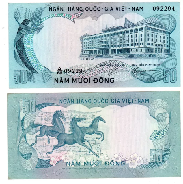 VIETNAM SUD SOUTH VIET NAM Billet 50 DONG 1972 P30a CHEVAL NEUF UNC