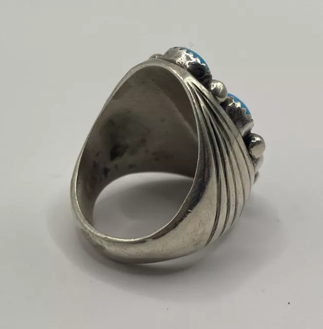 NAVAJO 925 STERLING Silver Turquoise Men’s Ring Size 10.25 $174.95 ...