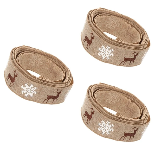 3 Rollen Weihnachten bedruckt Schneeflocke Band Kreative