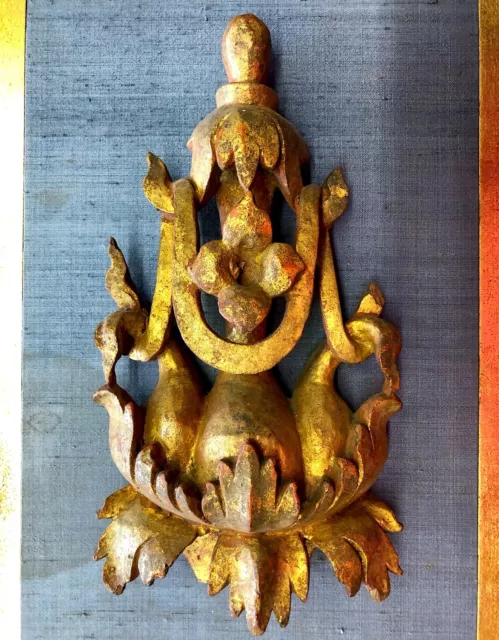 Antique Burmese Temple Carving - Custom Mount 5