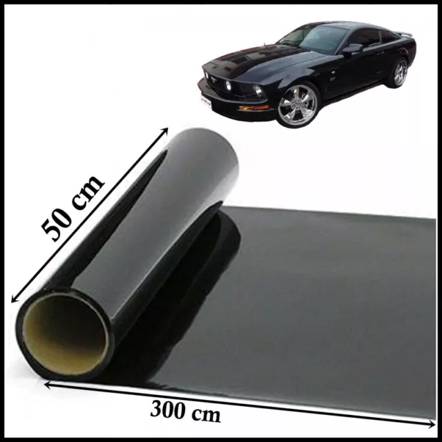 Pellicola Vetri Auto Oscurante Vetri Neri Tuning Auto 300 X 50cm