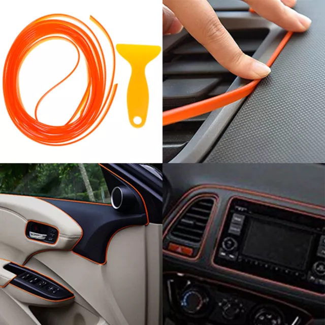 5M Orange Car Styling Interior Molding Trim Decorated Strip Line Gap Filler D_EL