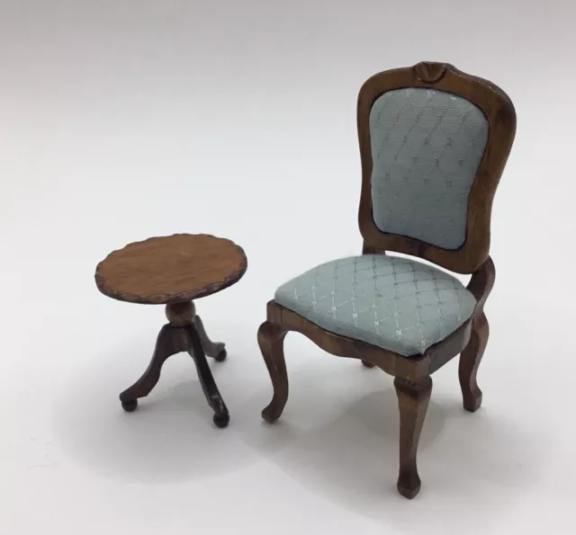 Dolls House Chair And Occasional Side Table