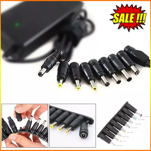 Universal 8 in 1 Laptop Power Supply Adapter AC DC Power Charger Tips 3V-12V UK 2