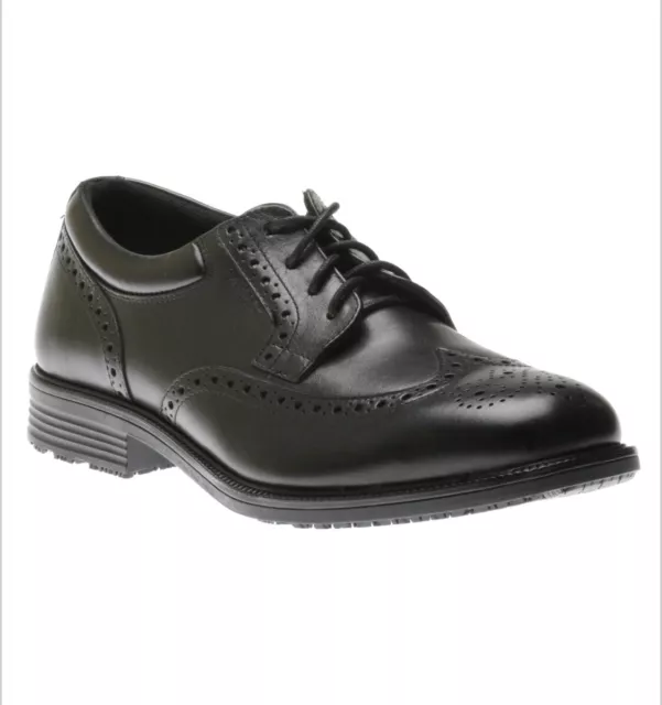 ROCKPORT MEN WATERPROOF Wingtip Oxford Shoe Black Leather 8.5 M Non ...