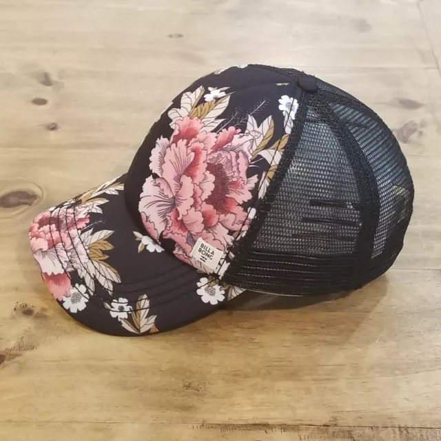 Billabong Hat Cap Snapback Mesh Foam Trucker Womens Floral Flower AOP One Size 2