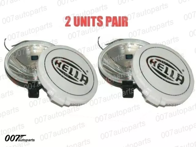 Pair Universal Hella Comet 500 Driving Lamp White Spot Light + Cover & Bulb