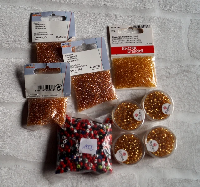 Indianerperlen, Rocaille, m. Silbereinzug von KNORR, 100g Bastelperlen