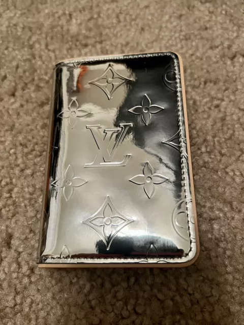 LOUIS VUITTON Monogram Mirror Slender Wallet Silver 1197450