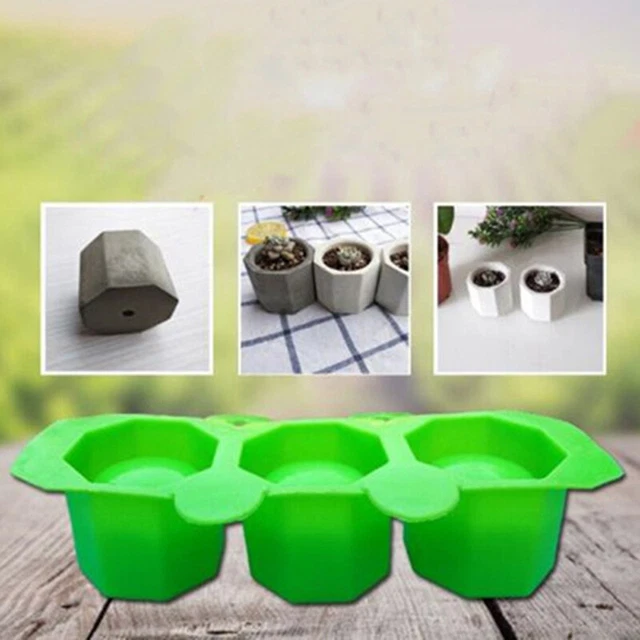 3 Holes Round Concrete Flower Pot Vase Mold DIY Aromatherapy Candle DecoratiY  q