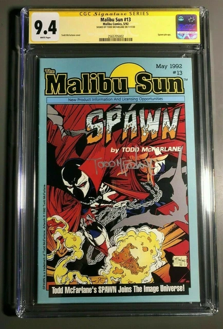 Malibu Sun #13 CGC 9.4 SS Signed by Todd McFarlane SCARCE!! Pre-dates Spawn 1
