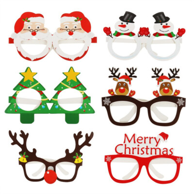 Occhiali 2pcs Natale Antler Vetro Decorativo Foto di scena 