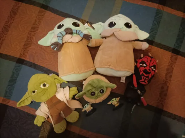 Star Wars The Mandalorian Baby Grogu Yoda Bundle Funko Figures Soft Toys 💚
