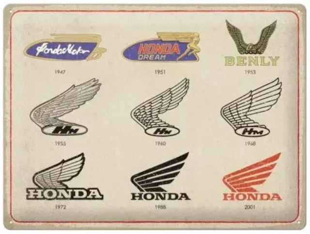 Honda Biciclette Distintivo Evolution Large Goffrato Metallo Segno 400mm x 300mm