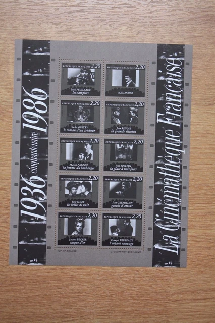 France - Bloc Feuillet Cinémathèque Française 1986 - Timbre Neuf