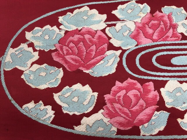 6141962: Japanese Kimono / Antique Nagoya Obi / Woven Flower