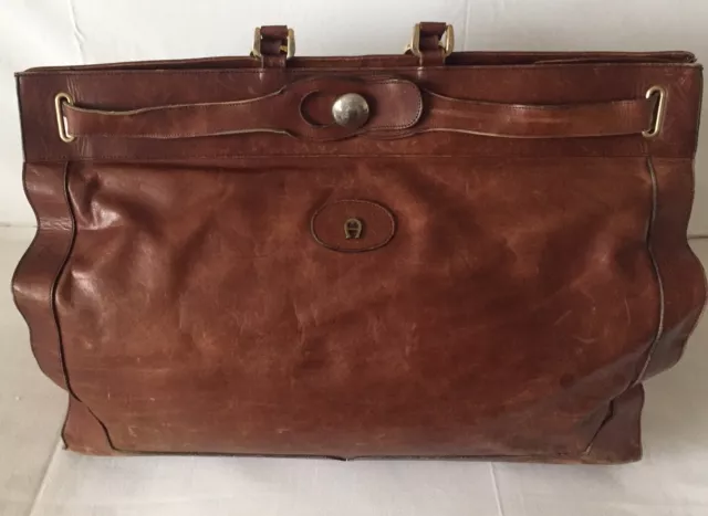 Aigner Etienne Weekender/Reisetasche, Vintage, 70er Jahre, Leder