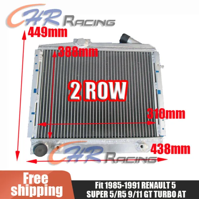 For 36Mm Aluminum Alloy Radiator 1985-1991 Renault 5 Super 5/R5 9/11 Gt Turbo At