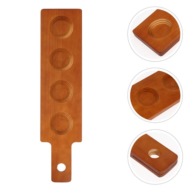 1Pc wine serving paddle Flight Paddle Shot Glass Rack Wood Serving