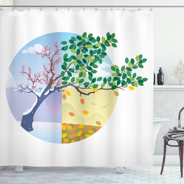ABAKUHAUS Solitario Pala Tenda da Doccia, Sandy Beach di sole, Tessuto Set di Decorazioni per