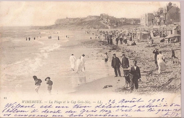 Cpa 62 Wimereux.la Plage Et Le Cap Gris Nez. Ecrite En 1902.....Be Rare